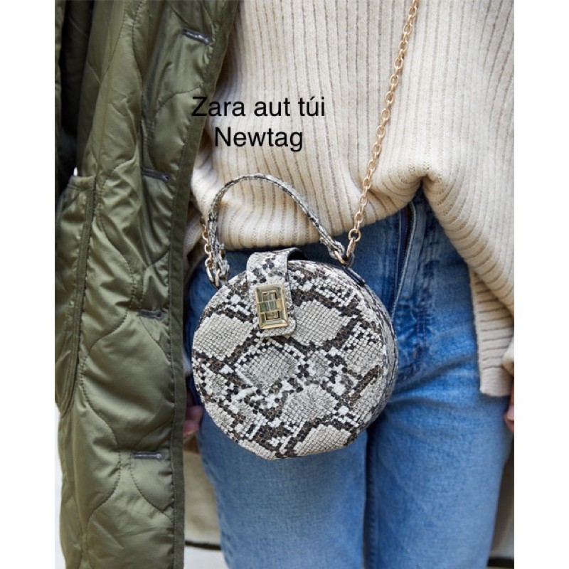 Túi Zara auth Trống Tròn Da Rắn [ giảm giá ]