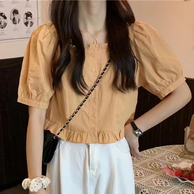 Áo Kiểu Tay Ngắn Phồng Ngắn Lưng Cao Thời Trang Dành Cho Nữ JL-TX-243 2022