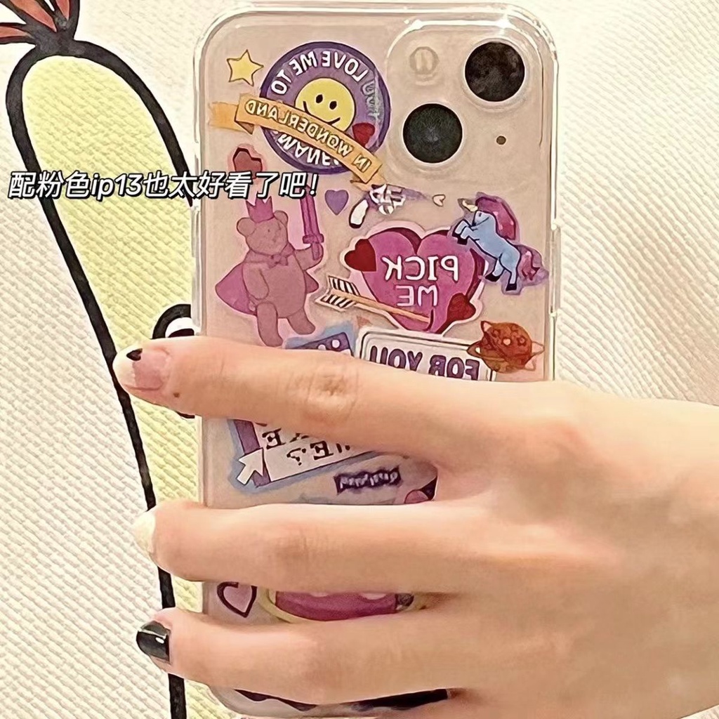 ☆Ốp Điện Thoại In Hình Gấu Hoạt Hình Cho iPhone13 78plus xs Apple 11promax / 12
