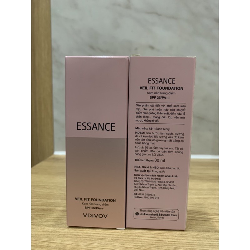 [ Hàng công ty_Mẫu mới] Kem Che Khuyết Điểm Essance Veil Fit Foundation- 30ml