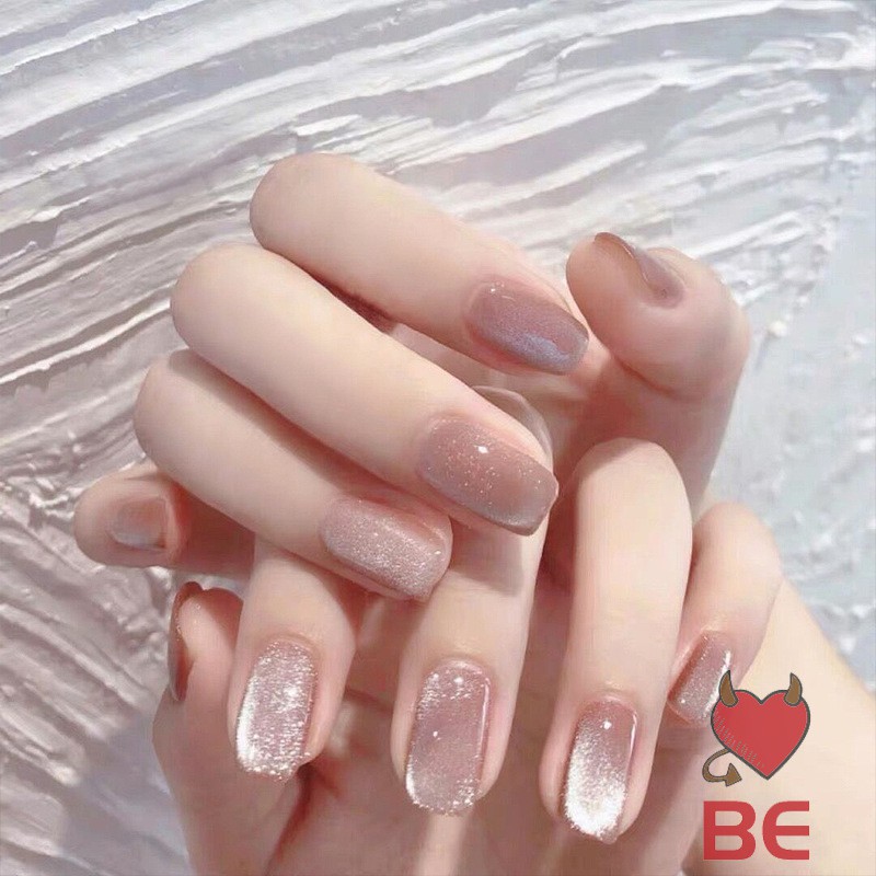 YADORNOS Móng tay giả màu mắt mèo thiết kế ngắn xinh xắn dành cho nữ