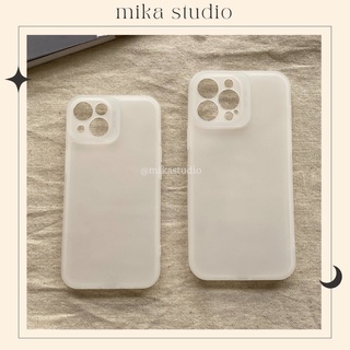 Ốp lưng iphone nhám mờ trắng bảo vệ camera và chống vân tay cho iphone 13 pro max 12 pro max 11 pro max - mika studio