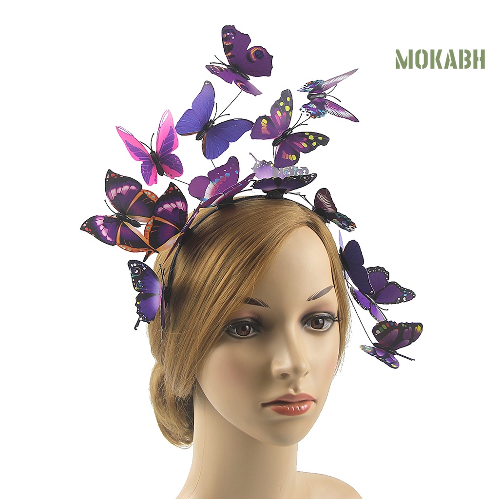 < Kẹp Tóc Trang Trí Halloween > Băng Đô Hình Bướm Có Thể Điều Chỉnh Thoải Mái Phong Cách Bohemian