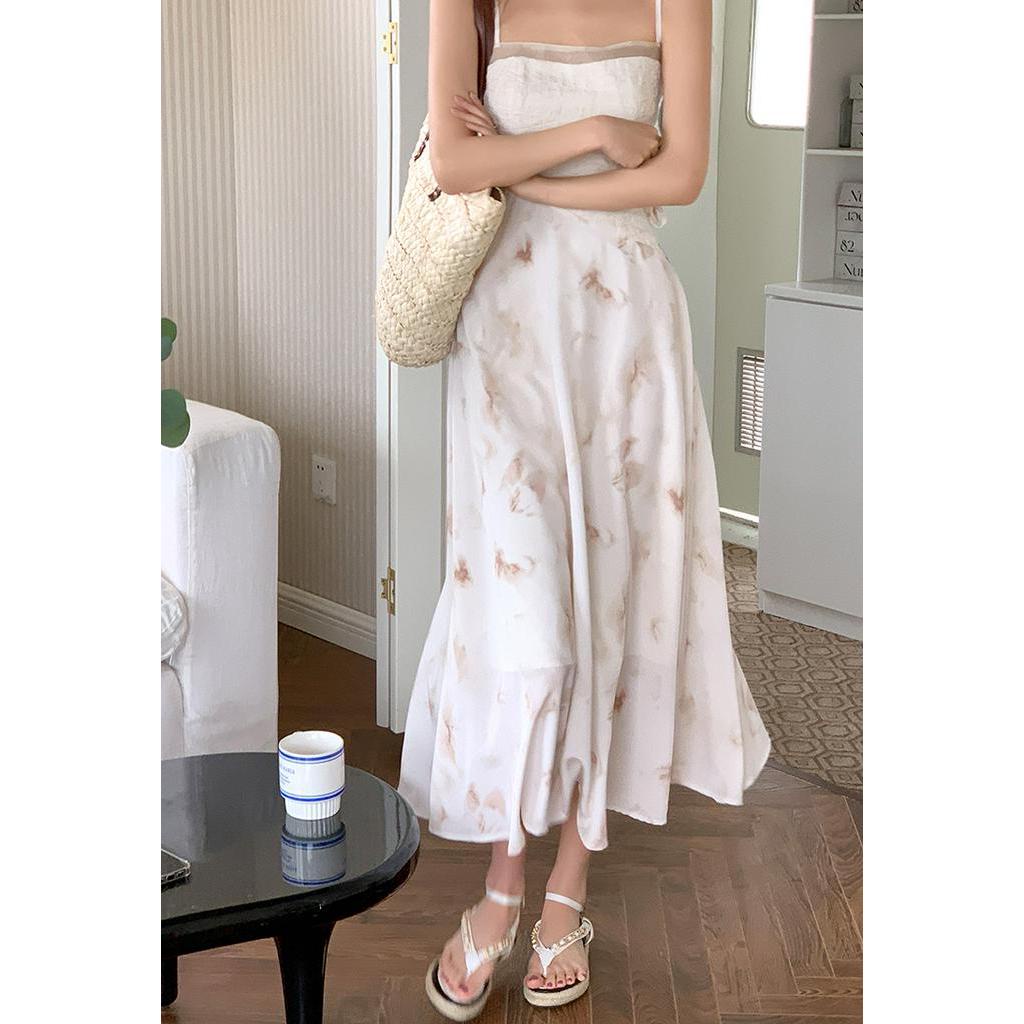 Đầm Hai Dây In Họa Tiết Mực Phong Cách Mới Dành Cho Nữ 64048