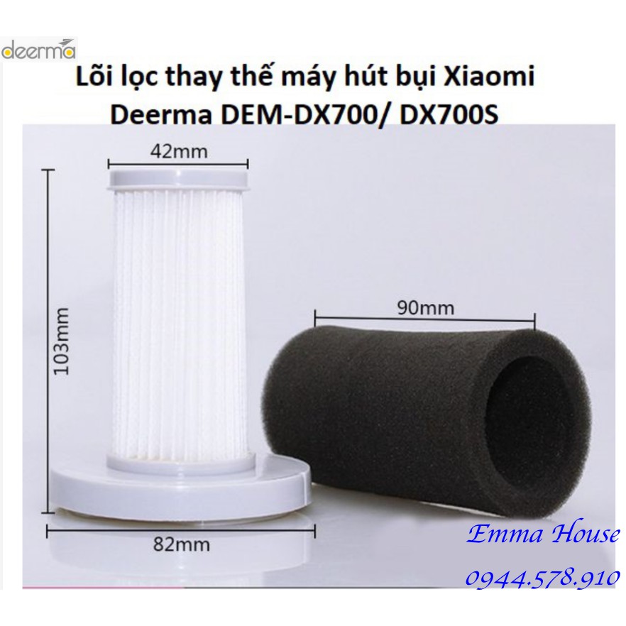 Lõi lọc thay thế  Máy hút bụi Deerma DX810, DX700, DX700S máy hút bụi