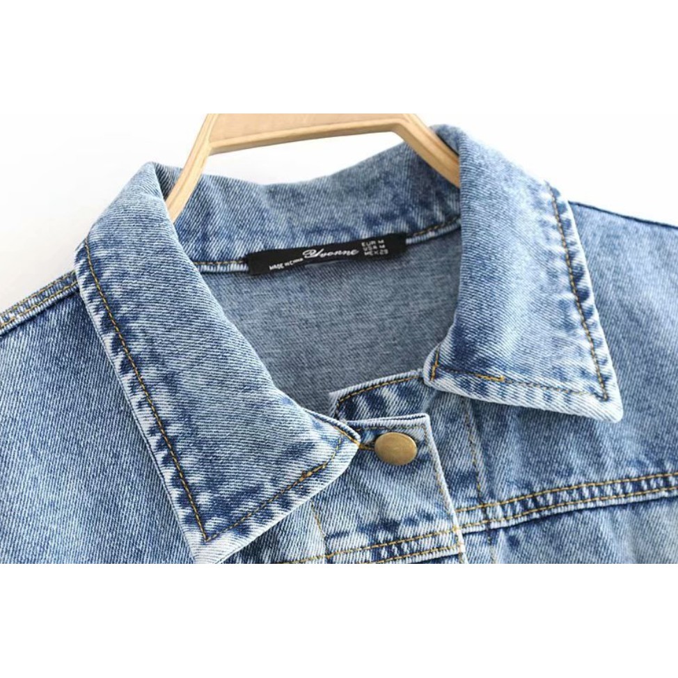 Áo Jean Nữ Nút Sau Vero Moda Trend 2020 | Khoác Bò Croptop Cúc Sau Ulzzang Hàn Quốc [Hàng Cao Cấp] | BigBuy360 - bigbuy360.vn