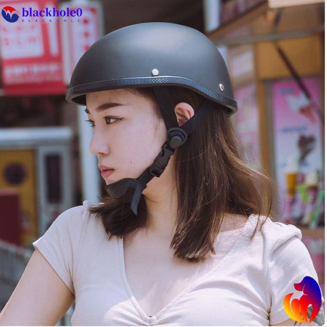 Mũ Bảo Hiểm Xe Đạp Điện Che Nửa Mặt An Toàn Phong Cách Retro Cho Nam Nữ
