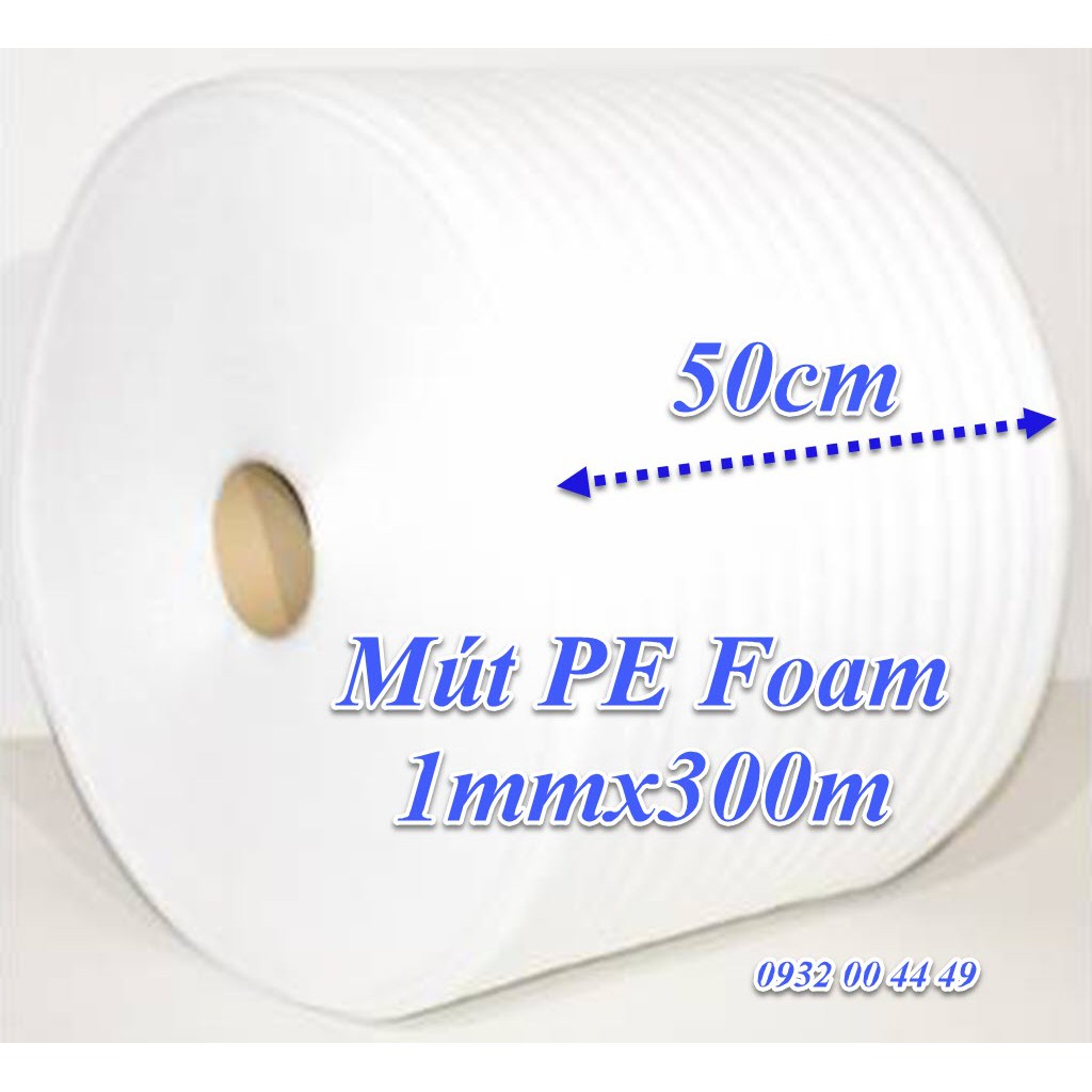 Mút Xốp Pe Foam Dày 1mm Cao 50cm Dài 300m