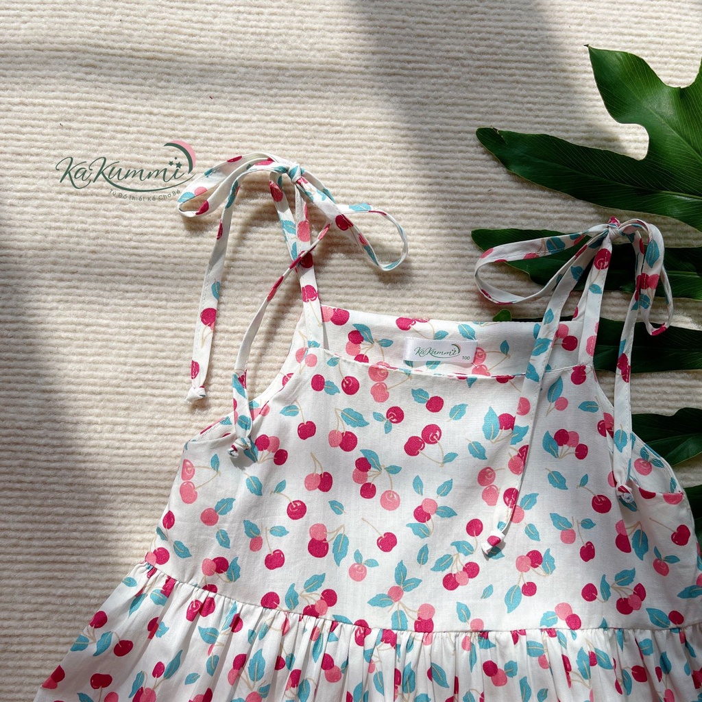 Váy 2 dây 2 tầng nhúm chất liệu thô Hàn ( KM22-VA212) Kakummi