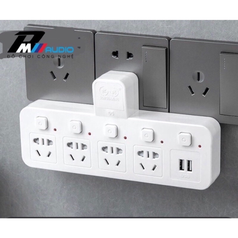 Ổ cắm điện đa năng -thông minh không dây.Chống giật Tích hợp 2 cổng USB 2.0 và đèn ngủ thông minh tiện dụng-BMVAUDIO