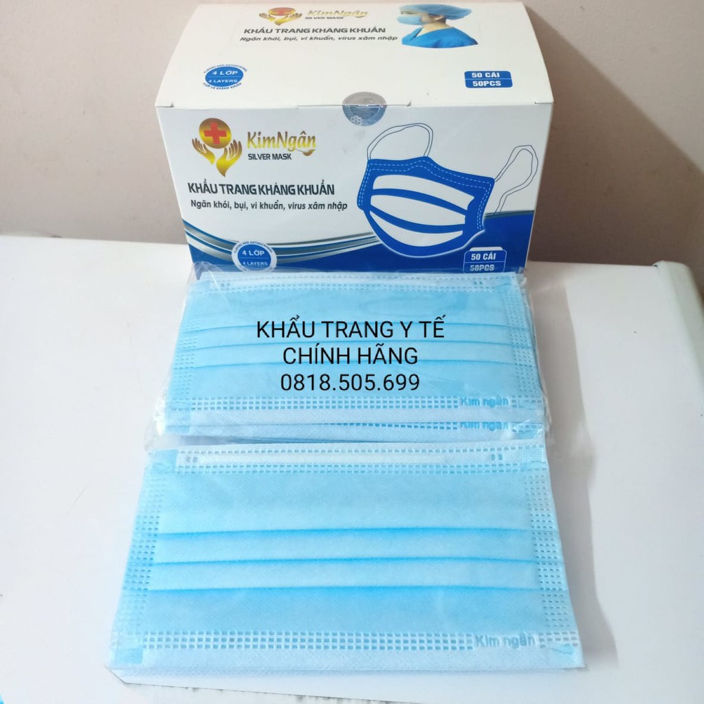 Sỉ = lẻ Khẩu trang kháng khuẩn Kim Ngân hộp 50 cái (Hàng chính hãng)