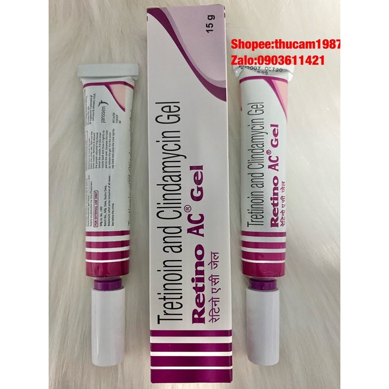 GEL Retino AC tretinoin 0.025% + Clindamycin 1% loại bỏ mụn viêm và chống lão hoá da 15g. | BigBuy360 - bigbuy360.vn