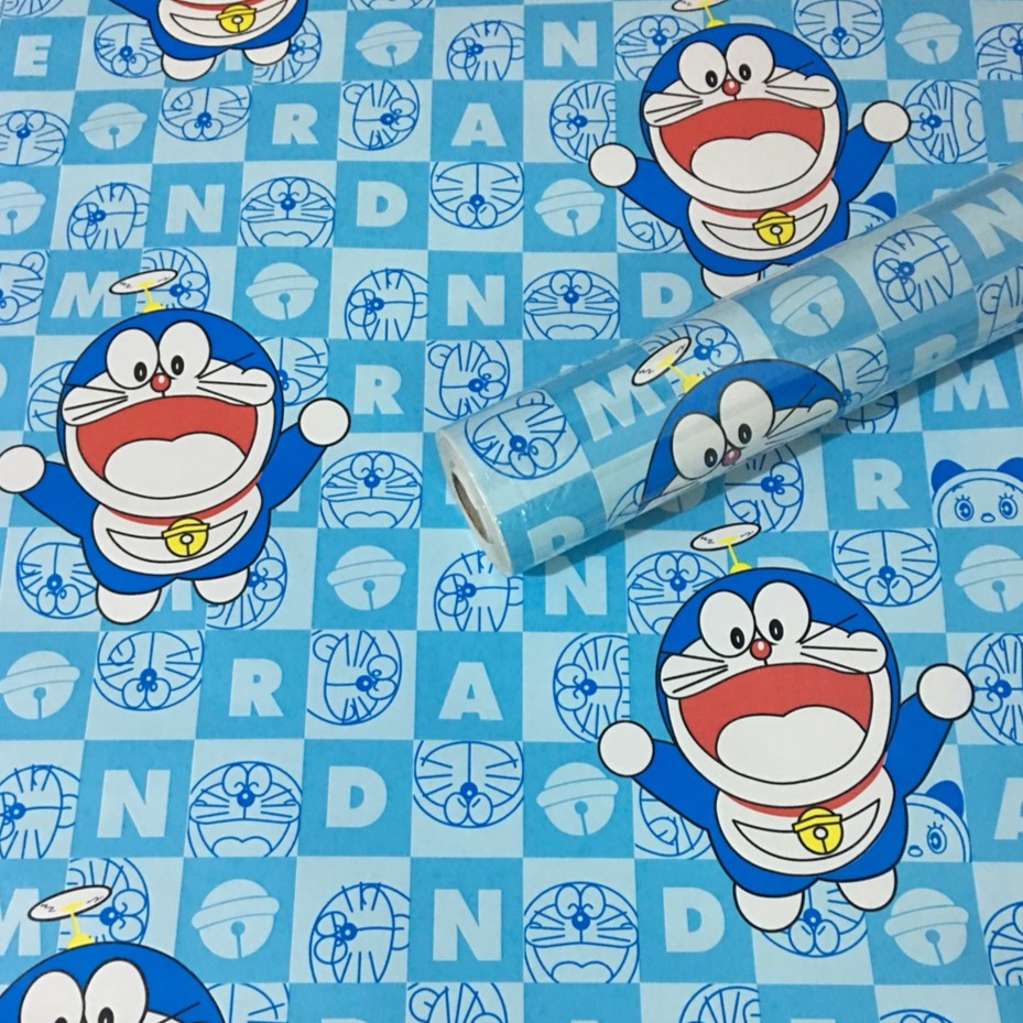 10M GIẤY DÁN TƯỜNG DOREMON CHỮ KHỔ RỘNG 45CM