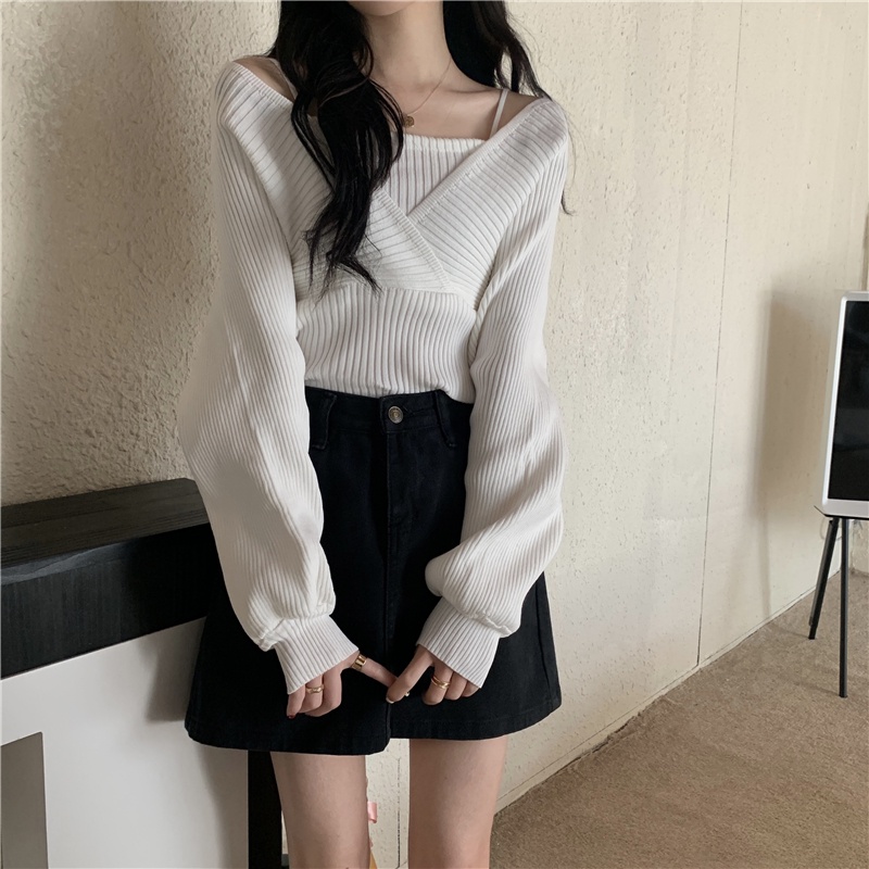 Áo Nữ Tay Dài Hở Vai Thời Trang Hàn Quốc