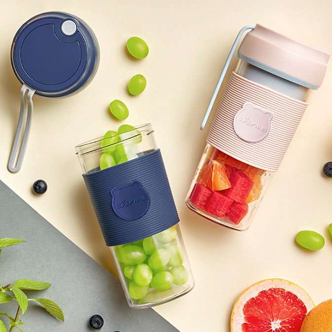 Máy xay sinh tố mini cầm tay BEAR- Dung tích 400ML, 4 lưỡi xay Inox- Nhỏ gọn, tiện lợi, Bảo hành CHÍNH HÃNG!