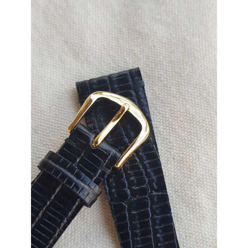 Dây da khóa seiko mạ vàng