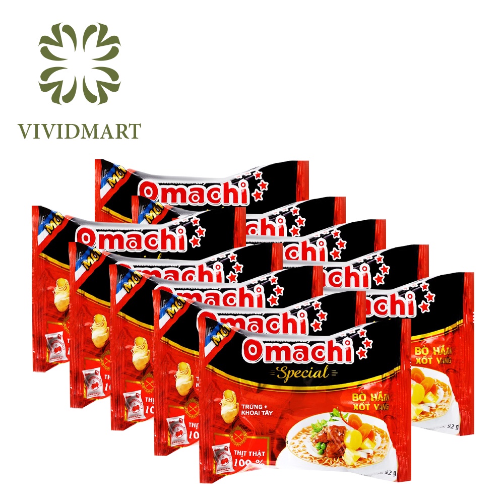 MÌ KHOAI TÂY OMACHI SPECIAL VỊ BÒ HẦM XỐT VANG - 92gr/gói - OMACHI - MASAN