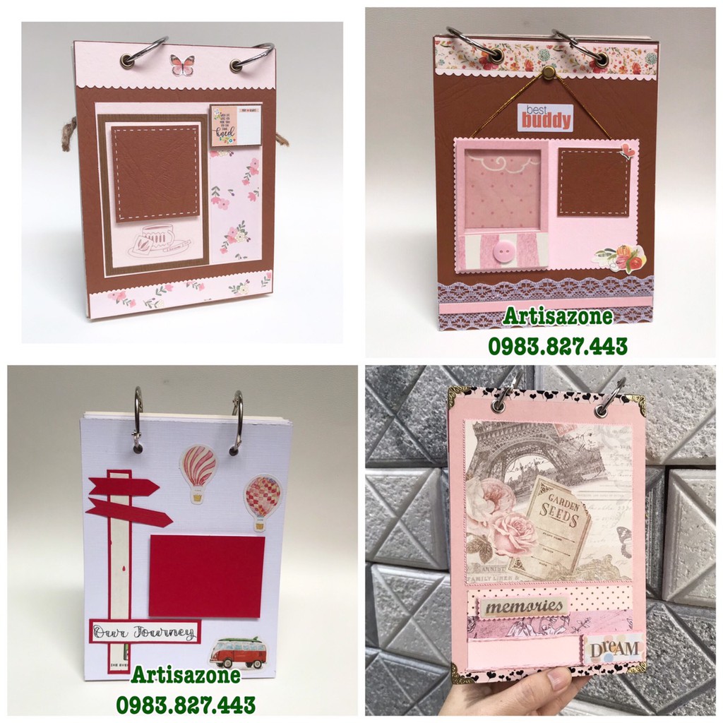 Album ảnh dán mini - Scrapbook handmade 03 (Đọc kỹ mô tả từng sản phẩm)