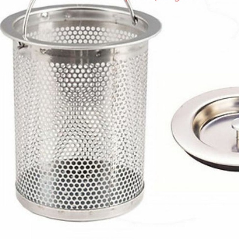 [Xả kho + free ship] Combo lọc rác lồng sâu và nắp đậy bồn rửa chén inox #locrac