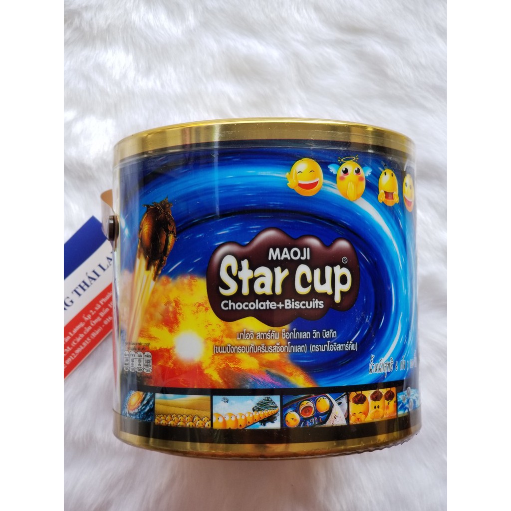 Bánh Maoji Star Cup Thái Lan 600g (Bánh Starcup Hộp 100 cái)