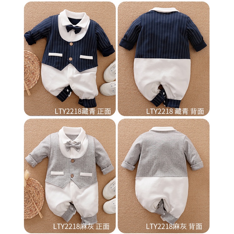 Bộ Áo Liền Quần Cotton Tay Dài In Hình Mặt Trăng Thời Trang Cho Bé Trai Sơ Sinh 0172
