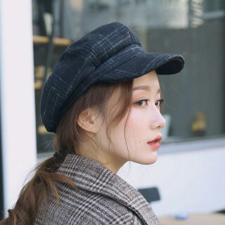 Mũ nồi BERET KẺ thời trang cho nữ, phong cách Hàn Quốc, chất liệu dạ cao cấp_TONANO