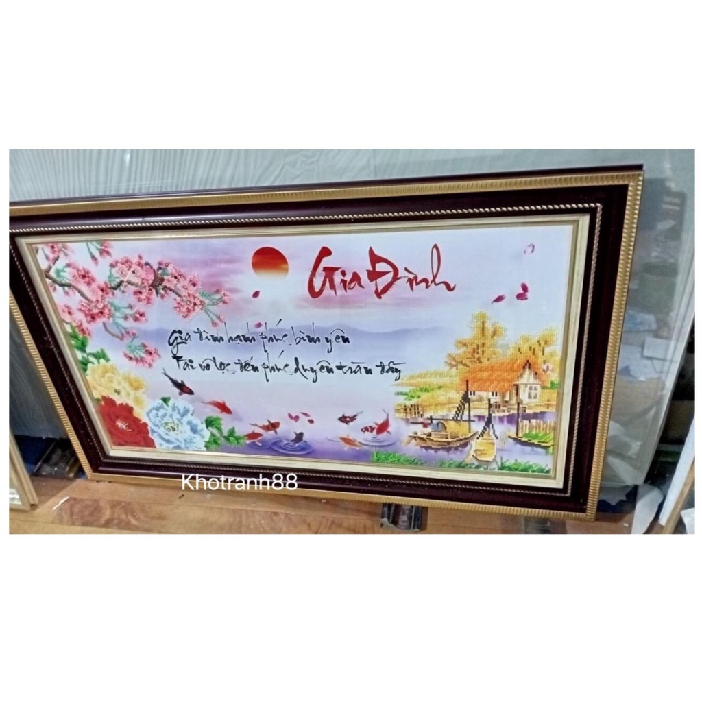 Tranh thêu chữ thập, tranh đính đá gia đình LV3476 , LV528