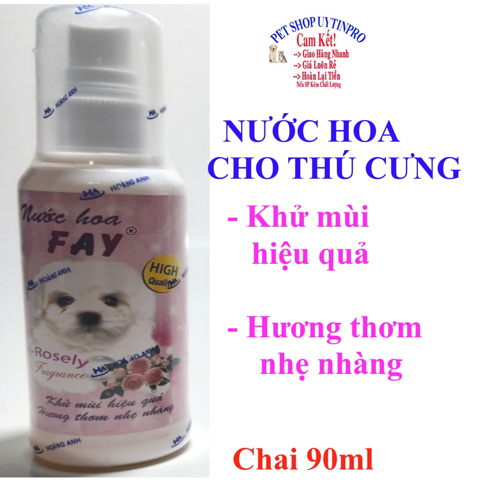 NƯỚC HOA CHO THÚ CƯNG CHÓ MÈO Fay En-Rosely Khử mùi hiệu quả Hương thơm nhẹ nhàng Chai 90ml Xuất xứ Việt Nam