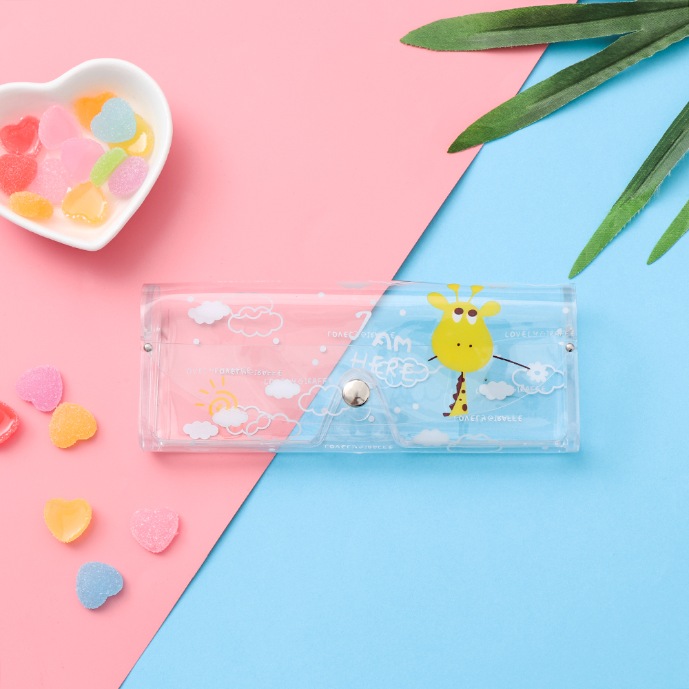 (Hàng Mới Về) Hộp Đựng Mắt Kính Trong Suốt Họa Tiết Hoạt Hình Dễ Thương