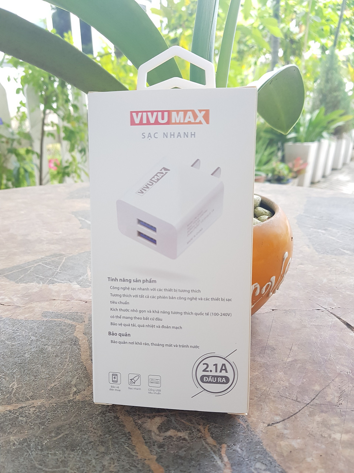Adapter Sạc nhanh VivuMax CH22 - 2 cổng USB 5V-2.1A thuận Hàng Chính Hãng  chinh
