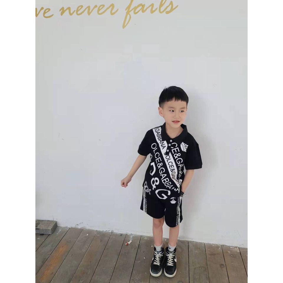 BỘ DG ĐEN CỘC TAY CHO BÉ TRAI