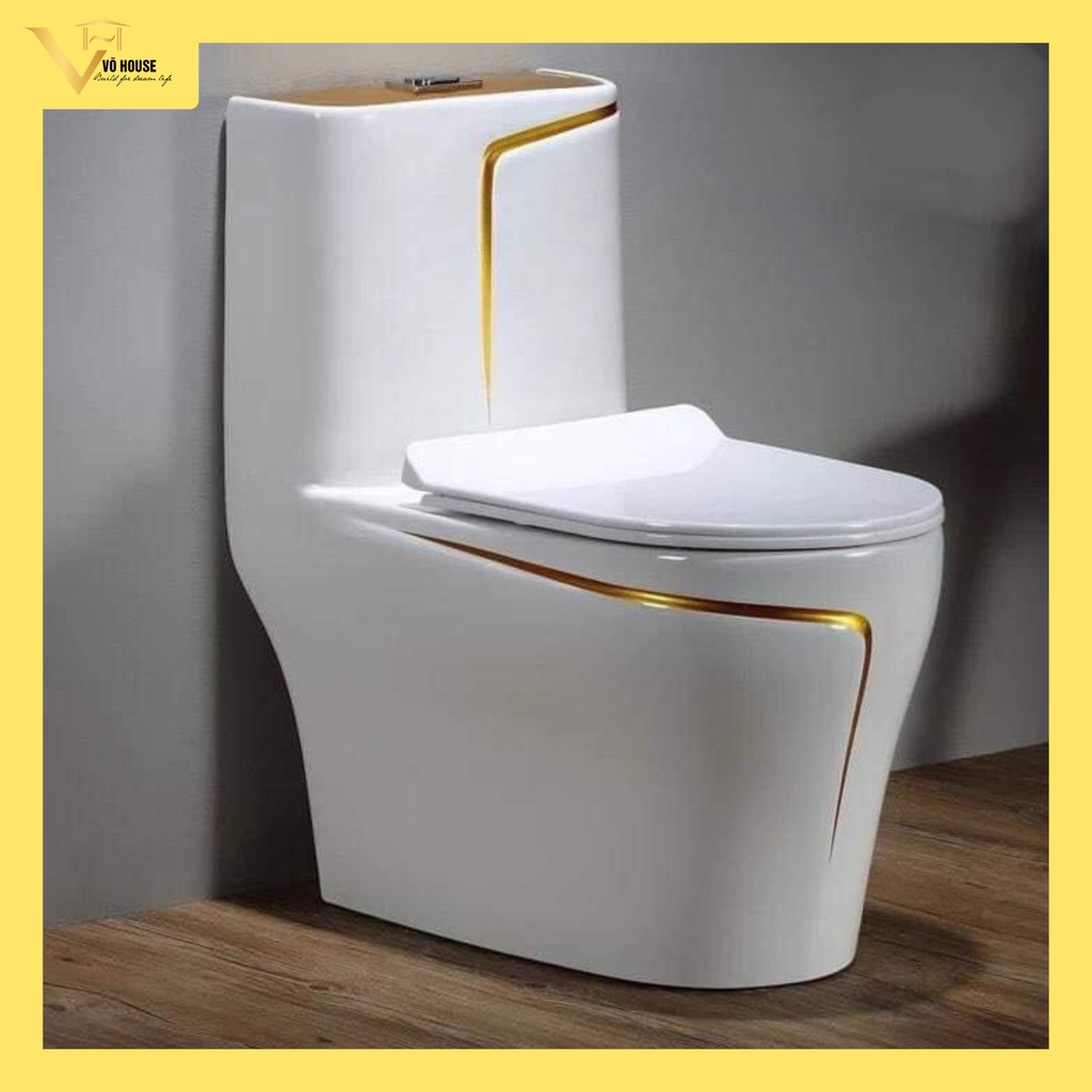 BỒN CẦU LIỀN KHỐI SỌC VÀNG BẢO HẢNH 30 NĂM TỪ CÔNG TY