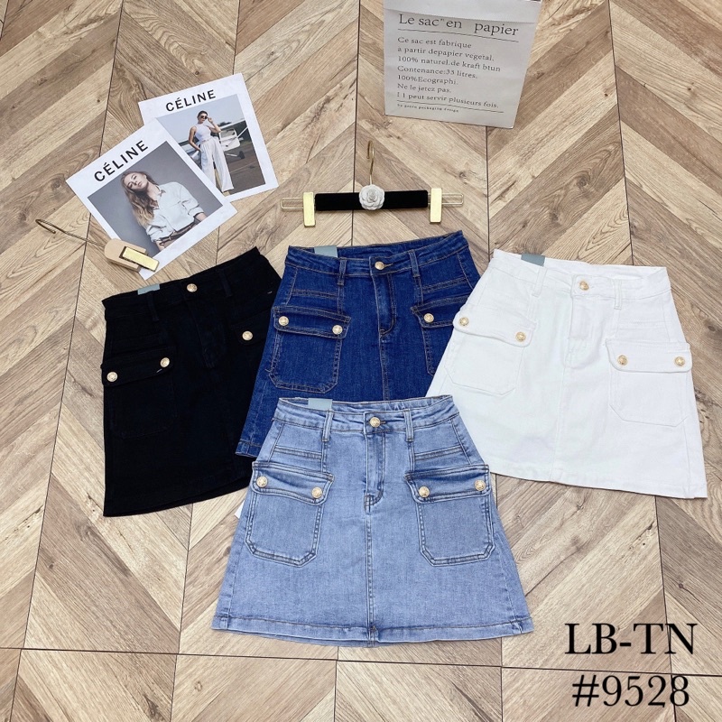 CHÂN VÁY BÒ TÚI NẮP DÁNG MINI HOTTREND QUẢNG CHÂU MS26661