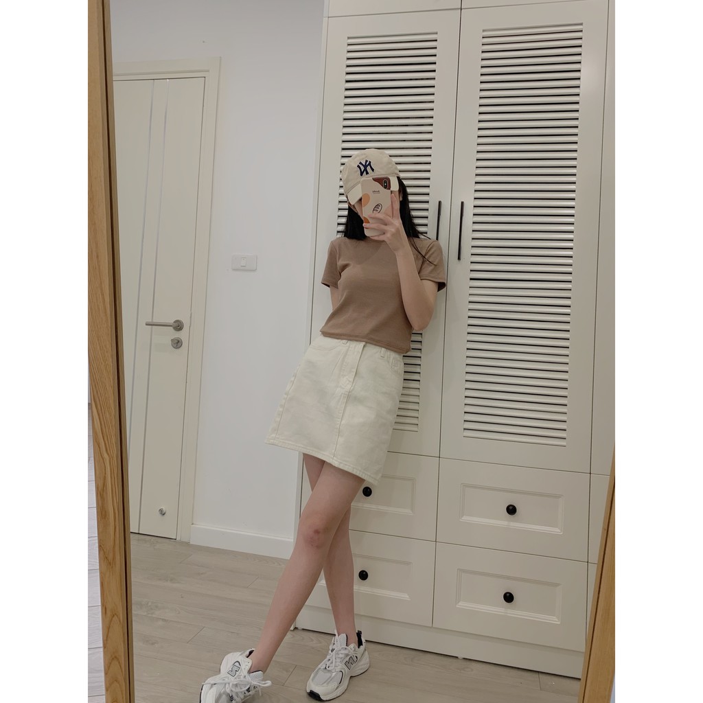 [Mã FADIRECT20 giảm 20K đơn 150K] chân váy bò dáng chữ A SK100 1994closet | BigBuy360 - bigbuy360.vn