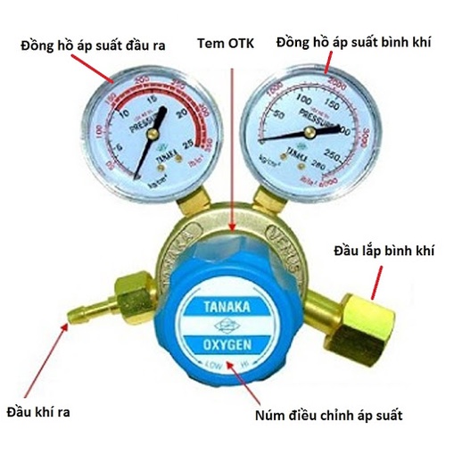 Van điều áp khí oxy TANAKA dùng trong hàn cắt khí