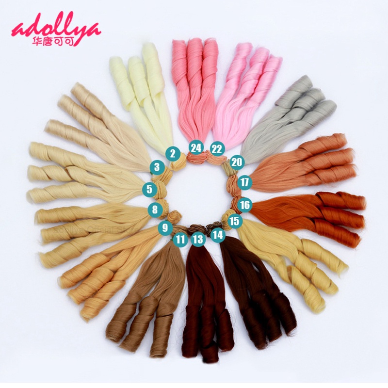 Tóc Giả Xoăn Dài 20*100cm Cho Búp Bê