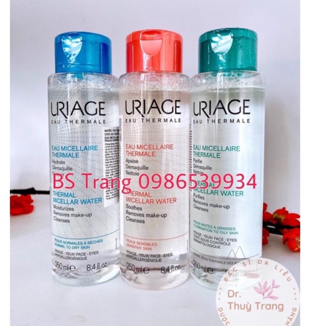 [CHÍNH HÃNG] nước tẩy trang, làm sạch da URIAGE EAU MICELLAIRE THERMAL 250ml cho da dầu, da khô, da nhạy cảm