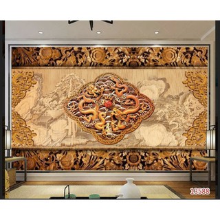 tranh dán tường rồng bay 3D có keo sẵn