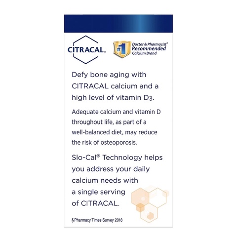 [Date 2025]Viên bổ xương Calcium Citracal Slow Release 1200mg +D3, 80 viên USA