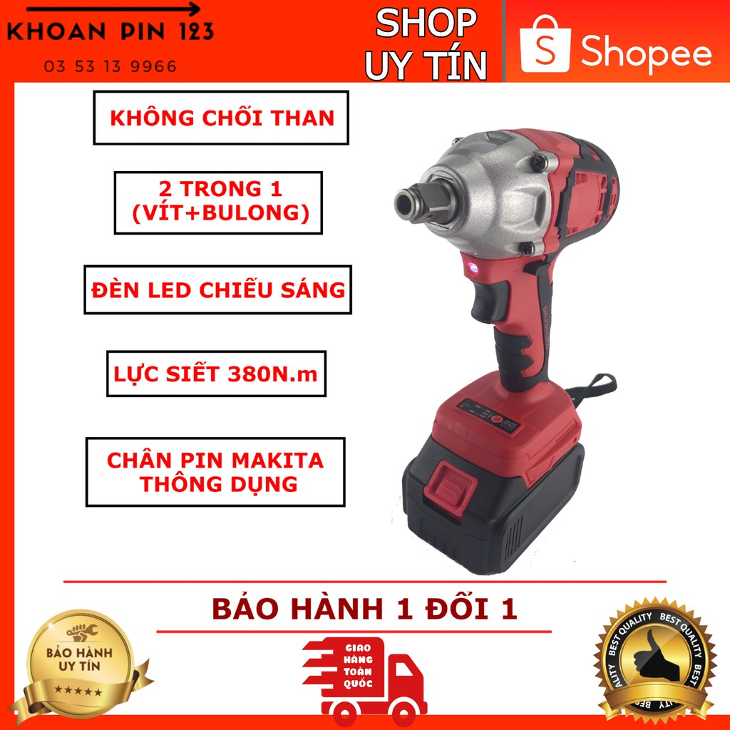 Máy siết mở bulong Ken tốc độ cao không chổi than, có lỗ bắt vít