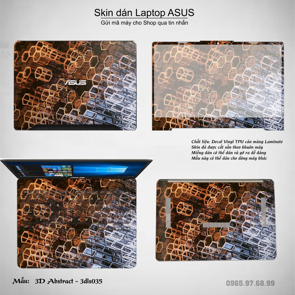 Skin dán Laptop Asus in hình 3D Color