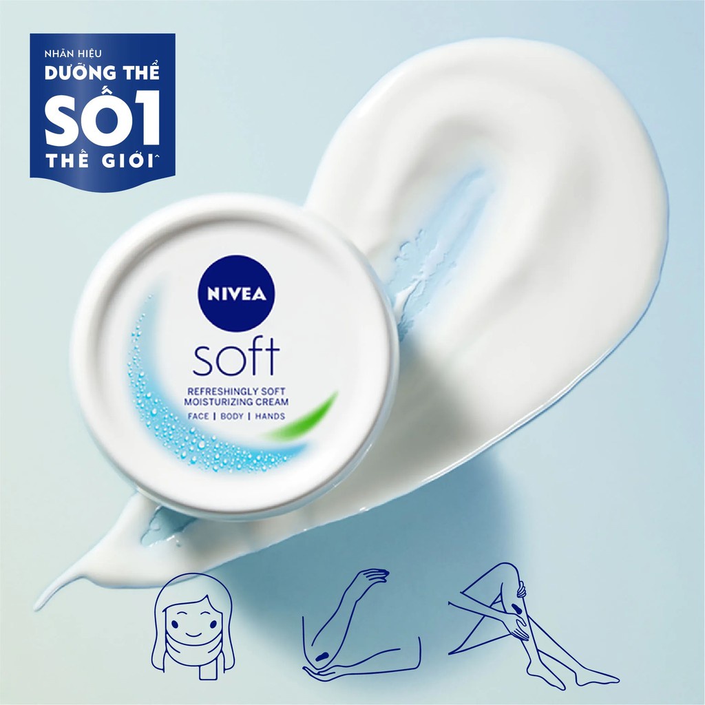 Kem dưỡng ẩm toàn thân Nivea Soft 200ml - Hàng Đức