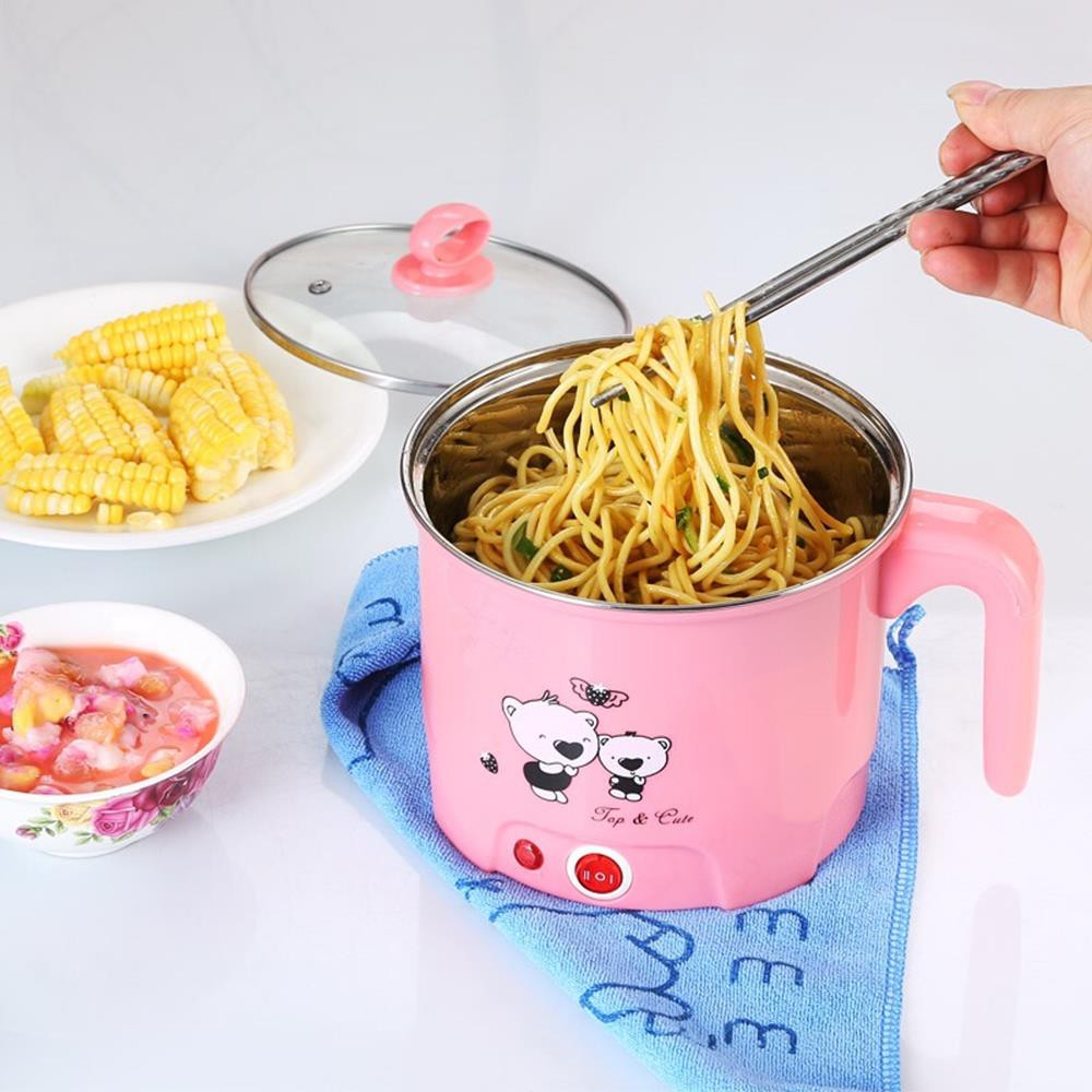 Nồi lẩu điện mini 2 tầng có lồng hấp 18cm mã 15002