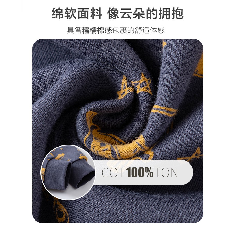 Bộ Đồ Ngủ Tay Dài Chất Liệu Cotton 140cm - 175cm Thời Trang Xuân Thu Cho Nam Và Nữ