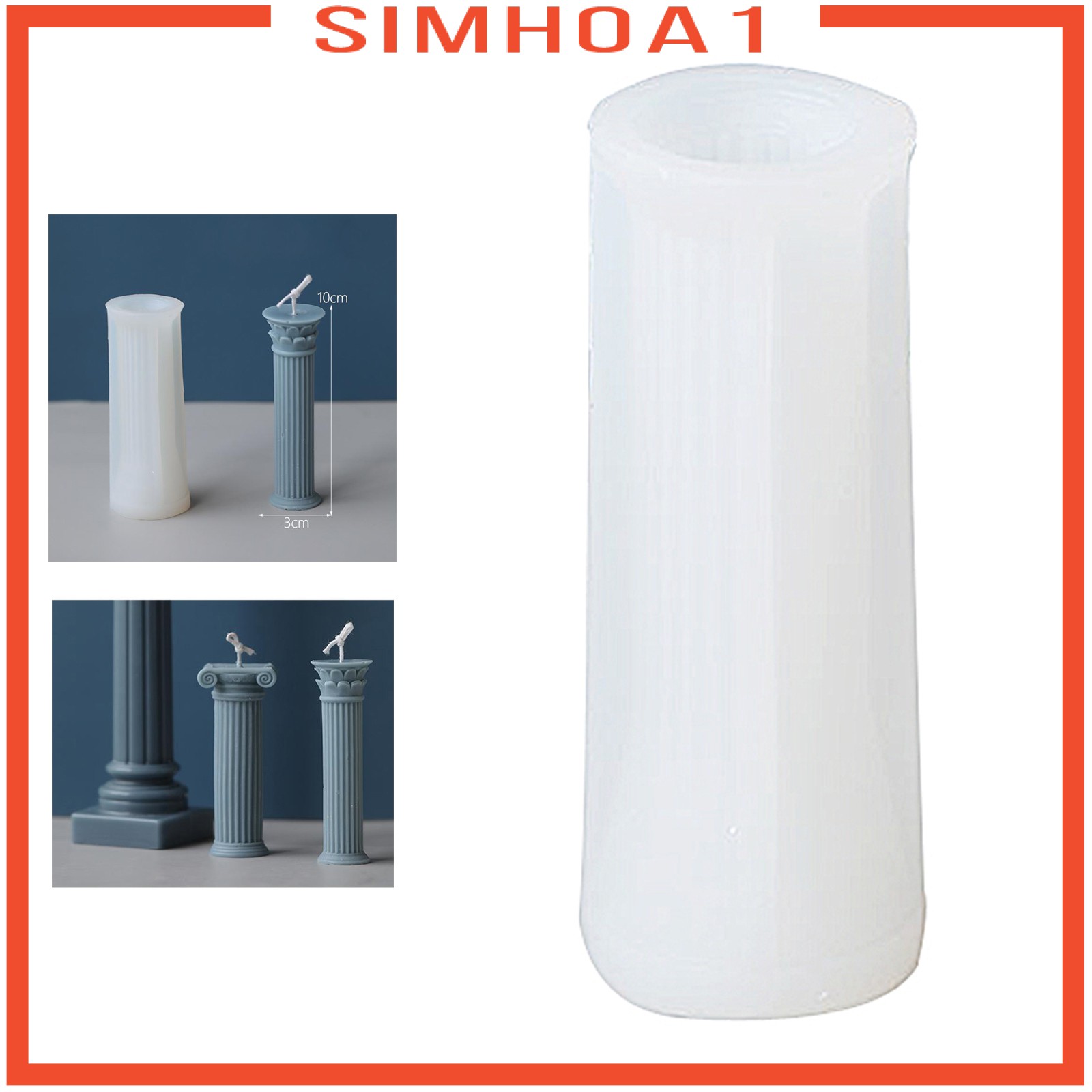 Khuôn đúc resin làm nến hình trụ phong cách Hy Lạp chất liệu silicone