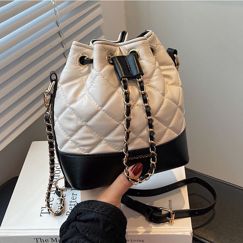 Túi Đeo JASMIN NOIR Chéo Vai Kiểu Chần Bông Họa Tiết Kẻ Sọc Boho Cho Nữ