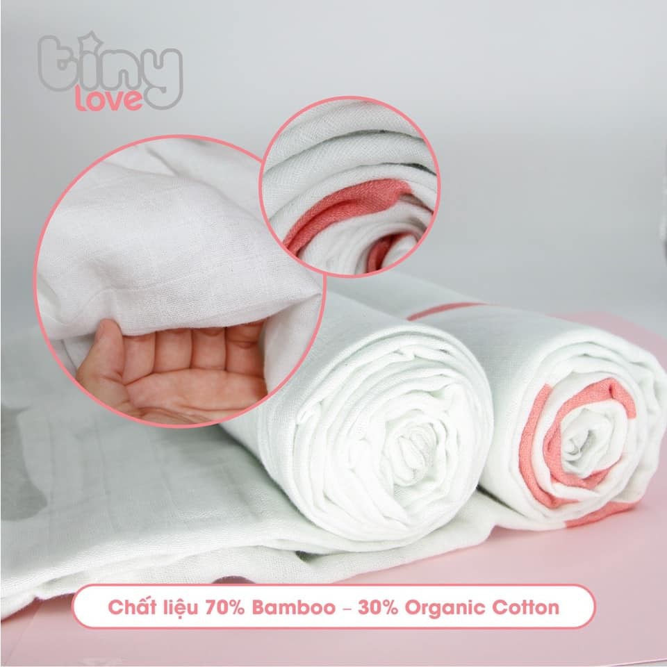 Set 2 khăn tắm đa năng  Muslin sợi tre Bamboo TiniLove ,phù hợp sử dụng như chăn đắp, quấn ủ cho bé