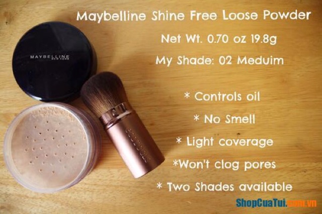 👛Phấn phủ khoáng kiềm dầu Maybelline Shine Free – Loose Oil-Control Loose Powder