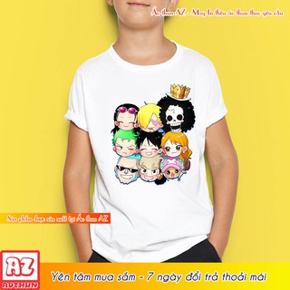 Áo thun One Piece Luffy Zoro Sanji Chibi - Có size trẻ em M2845