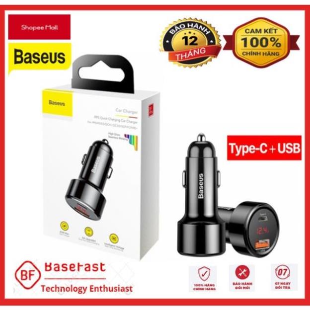 Tẩu sạc nhanh 45W trên ô tô Baseus CCMLC20C QC 4.0 3.0, Bộ sạc trên ô tô USB Sạc nhanh cho iPhone 12 11 Xiaomi Samsung